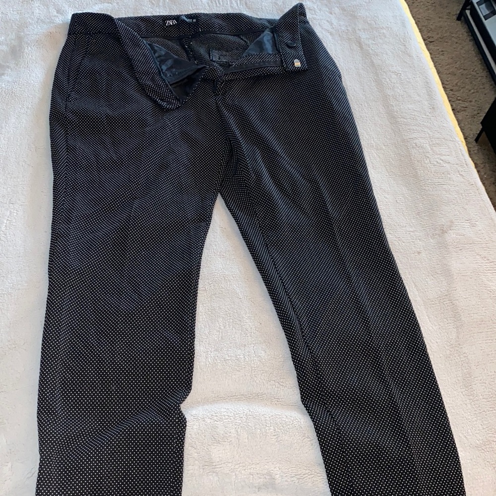 Black polka dot ZARA dress pants